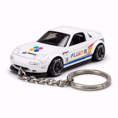 Fluid Race Keychain — White